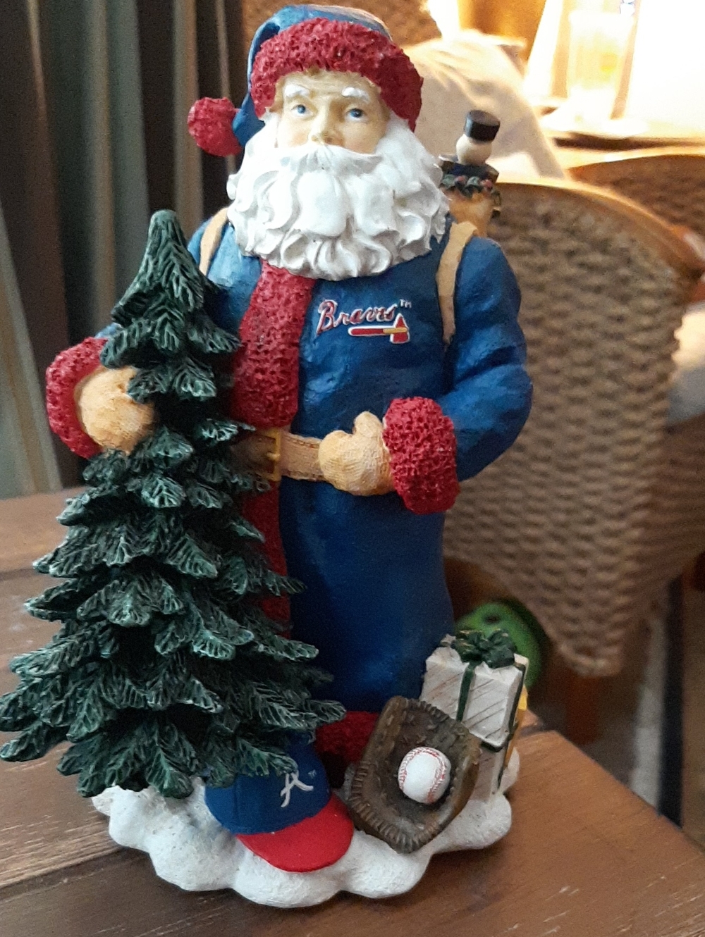 Atlanta Braves Circa 2000 Classic Christmas Santa By The Memory Company